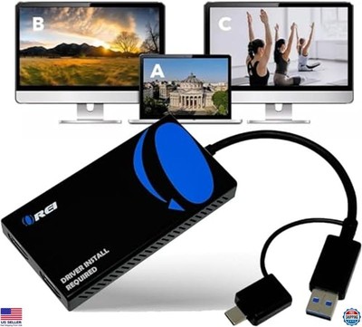 OREI SplitExtend HDMI Splitter - Dual Monitor, 4K@30Hz & 1080p for Windows/Mac