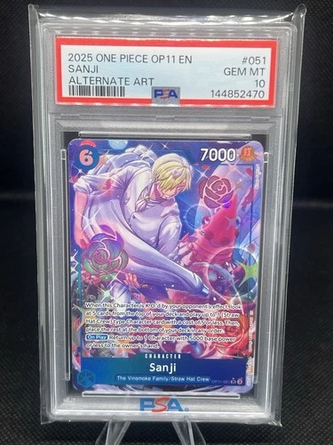 2025 One Piece Sanji Super Rare Alt Art Alternative #OP11-051 PSA 10 GEM MINT