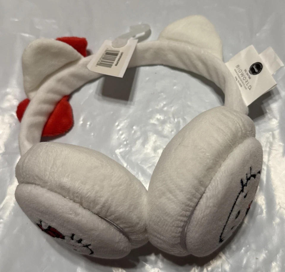 Protetores auriculares Bioworld Sanrio Hello Kitty dobráveis cosplay micro lã ajustável - Imagem 2 de 4
