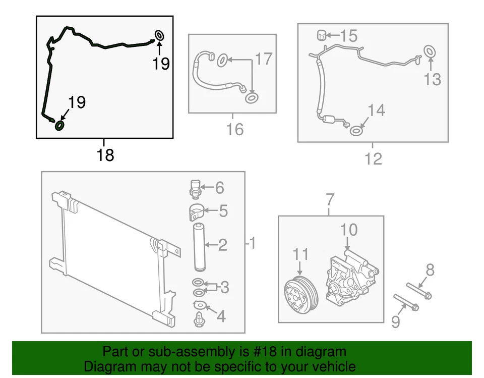Genuine Nissan Versa A/C High Side Liquid Line Aluminum Pipe 92440-1HK0A - Image 2 of 3