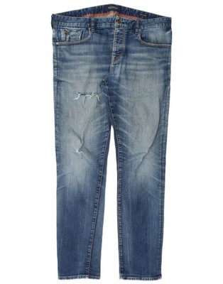 Scotch & Soda Herren Ralston Distressed Slim Jeans W34 L32 Blau Baumwolle BI08