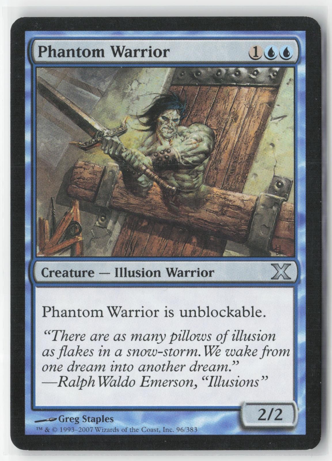 Phantom Warrior 96 Uncommon 10th Edition Magic: The Gathering Near Mint