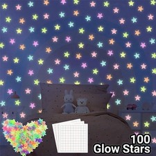 100pcs Glow In The Dark Stars Luminous Wall  Ceiling Star Stickers Home Decor