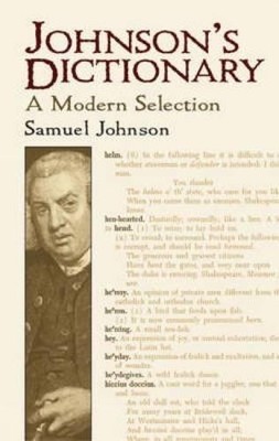 Johnson's Dictionary: A Modern Selection (Dover ... by Johnson, Samuel Paperback