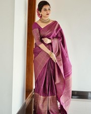 Designer Silk Saree Wedding Wear Bollywood Style South Indian Saree With Blouse