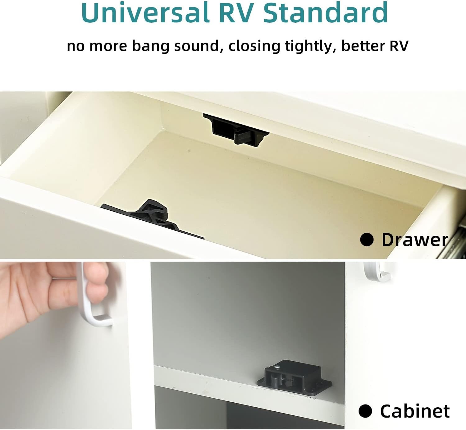 RV Drawer Latches and Catches, 8 Pack Cabinet Door Black 