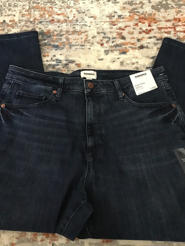 Sonoma Jeans Womens Size 14W High Rise Skinny Super Stretch Blue NEW￼