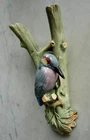 WELLER POTTERY BRIGHTON KINGFISHER WALL HANGING W/ DOUBLE VASE 12”