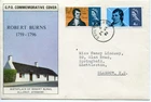 1966 ROBERT BURNS ORD. GREAT BRITAIN QE2 GPO ILLUS.  FDC COYLTON AYR CDS PMK