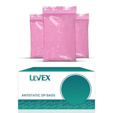 6" x 8" Anti Static Pink 4-Mil Zip Seal HEAVY-DUTY Reclosable Top Lock Bags