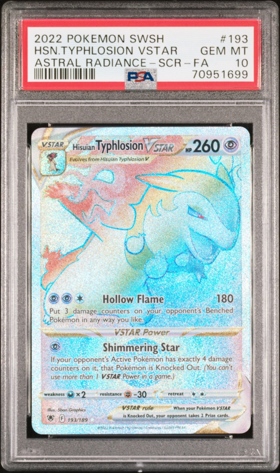 hisuian typhlosion vstar 193/189 Secret Full Art