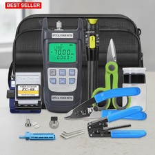 Fiber Optic Tool Kit Ftth Cutter Power Meter Stripper Laser Carry Case