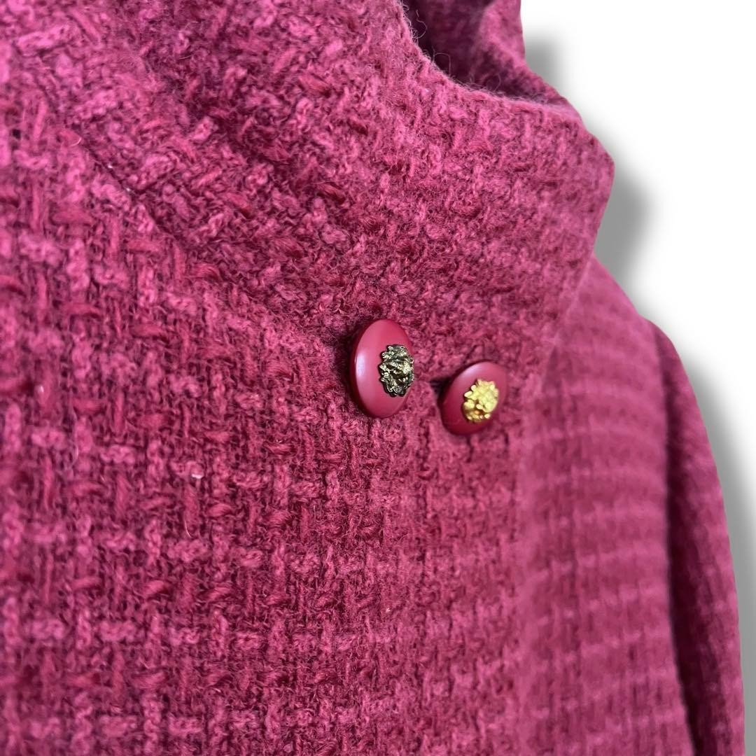 CHANEL Wool Creation Stand Collar Long Coat Lion S image 7