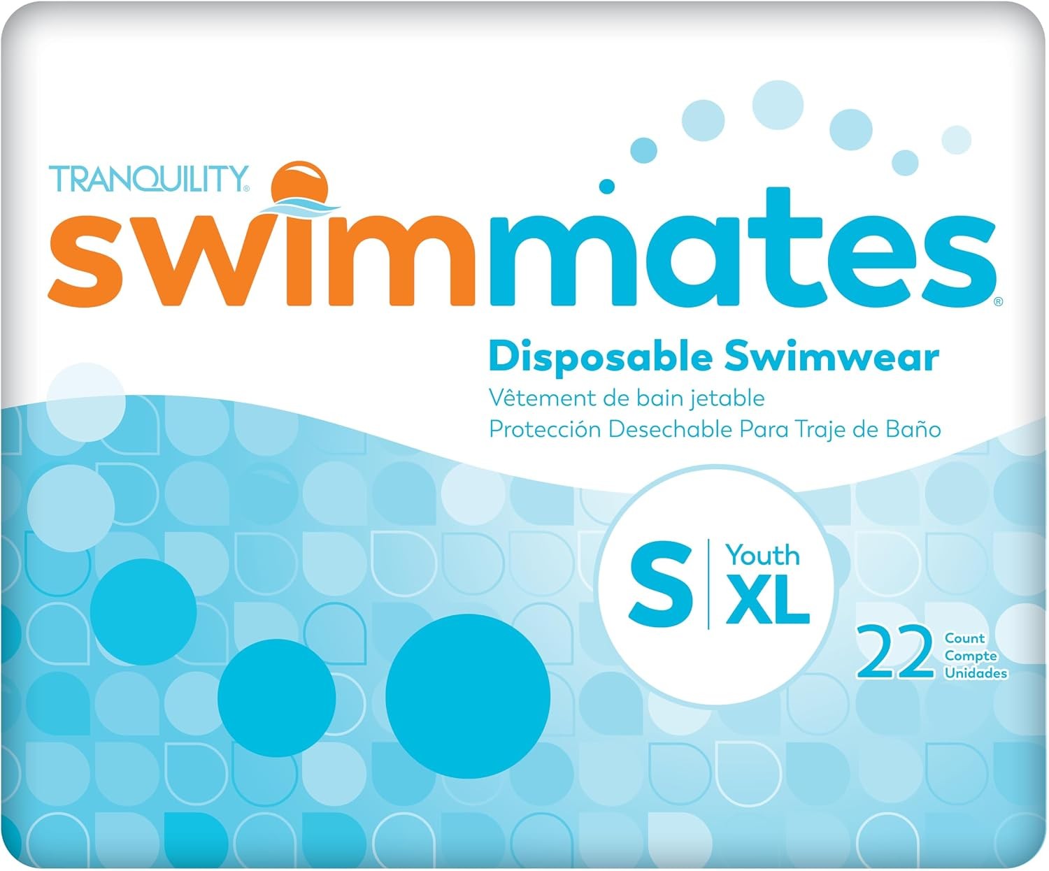 Swimmates Disposable Adult Swim Diapers, Youth XL (22"-36" Waist) Adult S, 24ct