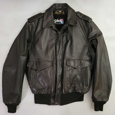 Schott Made In USA A2 184SML Brown Leather Bomber Flyer Pilot's Jacket Men's 42L