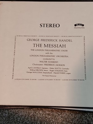 THE MESSIAH - GEORGE FREDERICK HANDEL - LONDON PHILHARMONIC - 3 LP'S - BOX SET