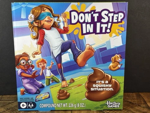 Hasbro Gaming Don't Step in It! Preschool Game Blindfolded, Poop Party - SAVE!