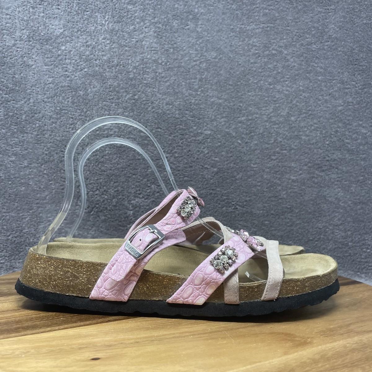 Betula by Birkenstock Pink Leather Fisherman Slides Sandals Women's EU 39  US