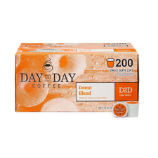 Day to Day Donut Blend Coffee Pods 200 Ct Medium Roast Single Serve K Cup Compat