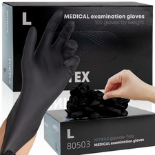 - Black Nitrile Disposable Gloves, 5mil, Powder-free, Medical Exam Latex-Free...