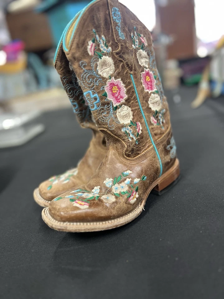 MK9012 Bota Western para Niños 13 Ramo de Miel Punta Cuadrada de Macie Bean Foto 2 de 4