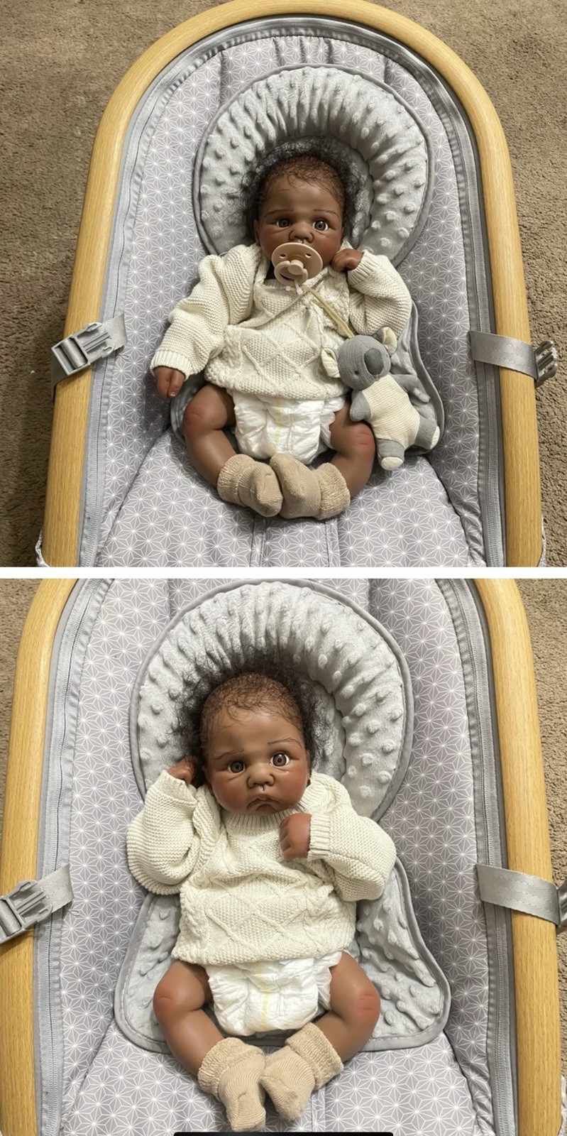 Realistic Full Silicone Baby Boy Doll with Open Mouth for Pacifier