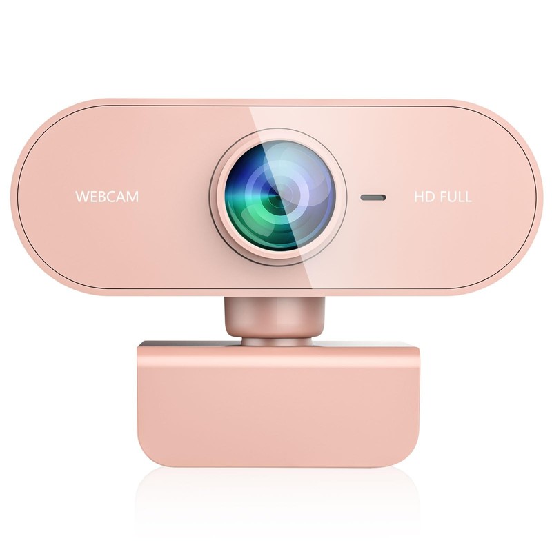 QMKKX Webcam for pc with Microphone,Full Hd 1080P Pink Streaming Web Cam with...