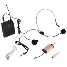 Microphone Set with Head-Wear + Lavalier Lapel Mics Transmitter Receiver5241