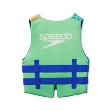 SPEEDO JUNIOR LIFE JACKET VEST YOUTH - TROPICAL ORANGE AND BLUE CHECKERED