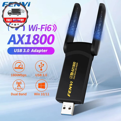 1800 Mbps AX USB3.0 Wireless WiFi 6 Empfänger 2,4/5 GHz Dual-Band Adapter Dongle UK