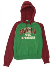 Franklin & Marshall Mens Graphic Hoodie Jumper Large Green Colourblock AU17