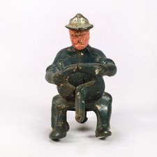 Vintage Cast Iron Toy Tractor Driver Part Arcade or Hubley 1930s-1940s