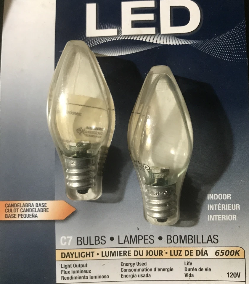 3-packs (6) Sylvania 78563 0.6 Watt Accent LED C7 Night Light Bulbs Clear,New - Image 4 of 4