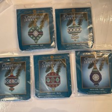 Mill Hill 2014 Christmas Jewel Beaded Charmed Ornament Kit-set Of 5