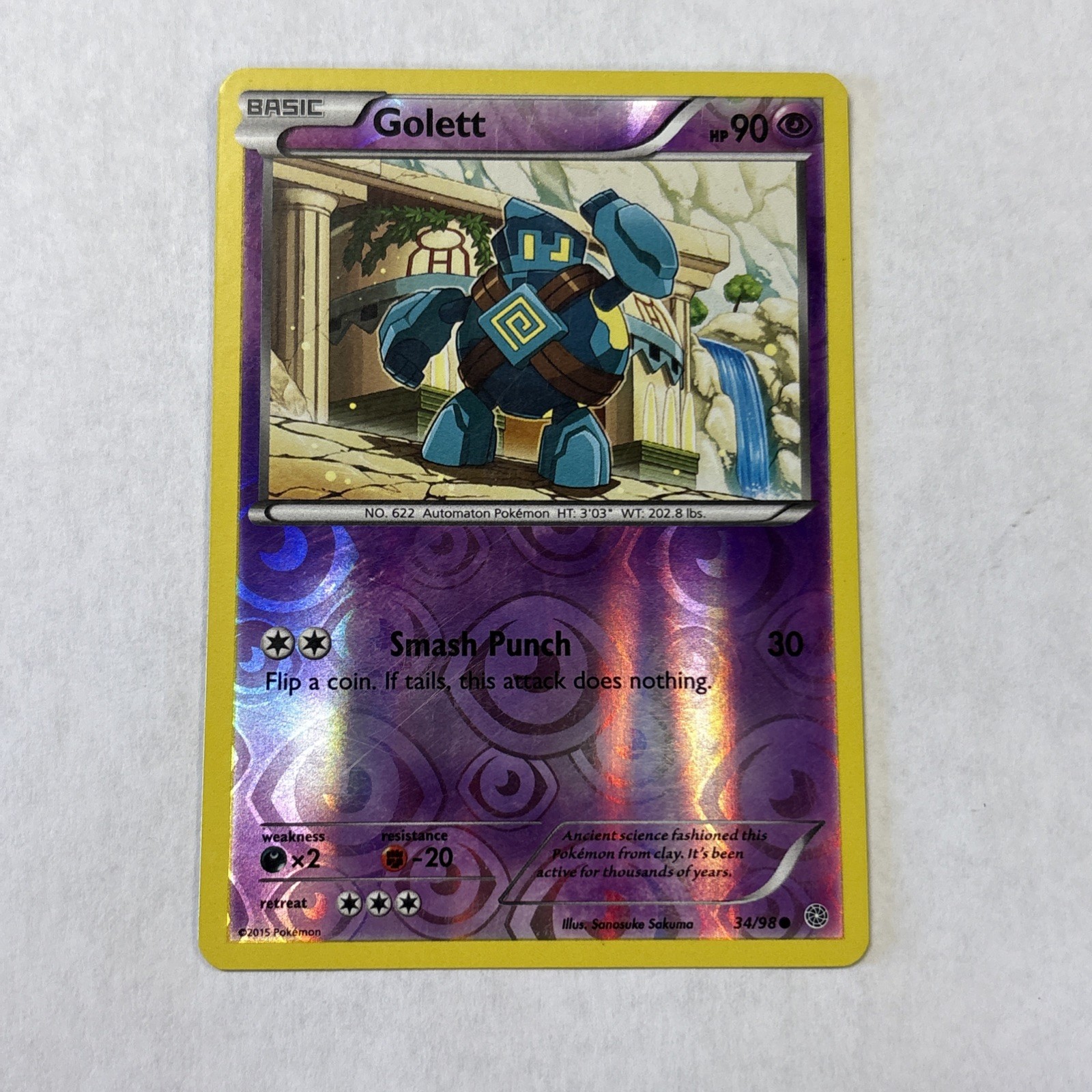 Reverse Holo Golett #58/124 Common Dragons Exalted Pokemon