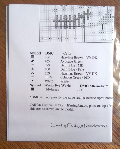 NEW Country Cottage Needleworks Cross Stitch Pattern Chart "Bluebird Cabin" - Picture 3 of 3