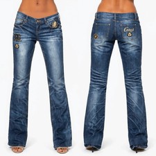 Coogi Embroidered Jeans Women 5/6 Blue Dark W...