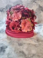 Gwenn Pennington Exclusive, Hot Pink, Flowered Hat Size 22 Vintage 