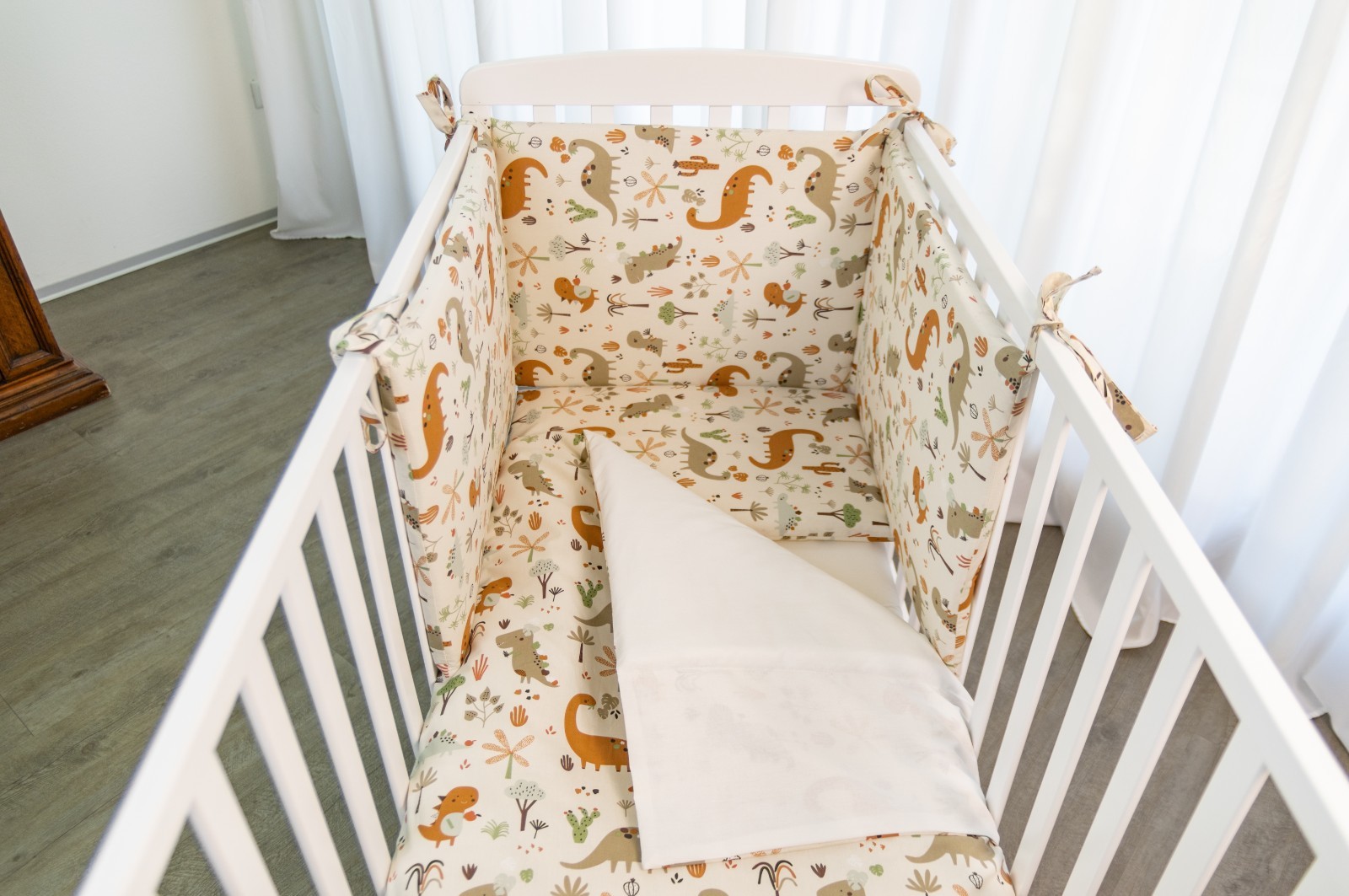Corredo Completo Culla/Lettino Neonato DINOSAURO Cotone 100% Made In Italy foto 2
