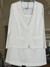 Vintage 80  s Blair White 2 pc Skirt Suit Women  s Size Small