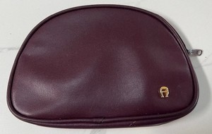 Vintage Etienne Aigner Cosmetic Case Zip Brown MakeUP Bag