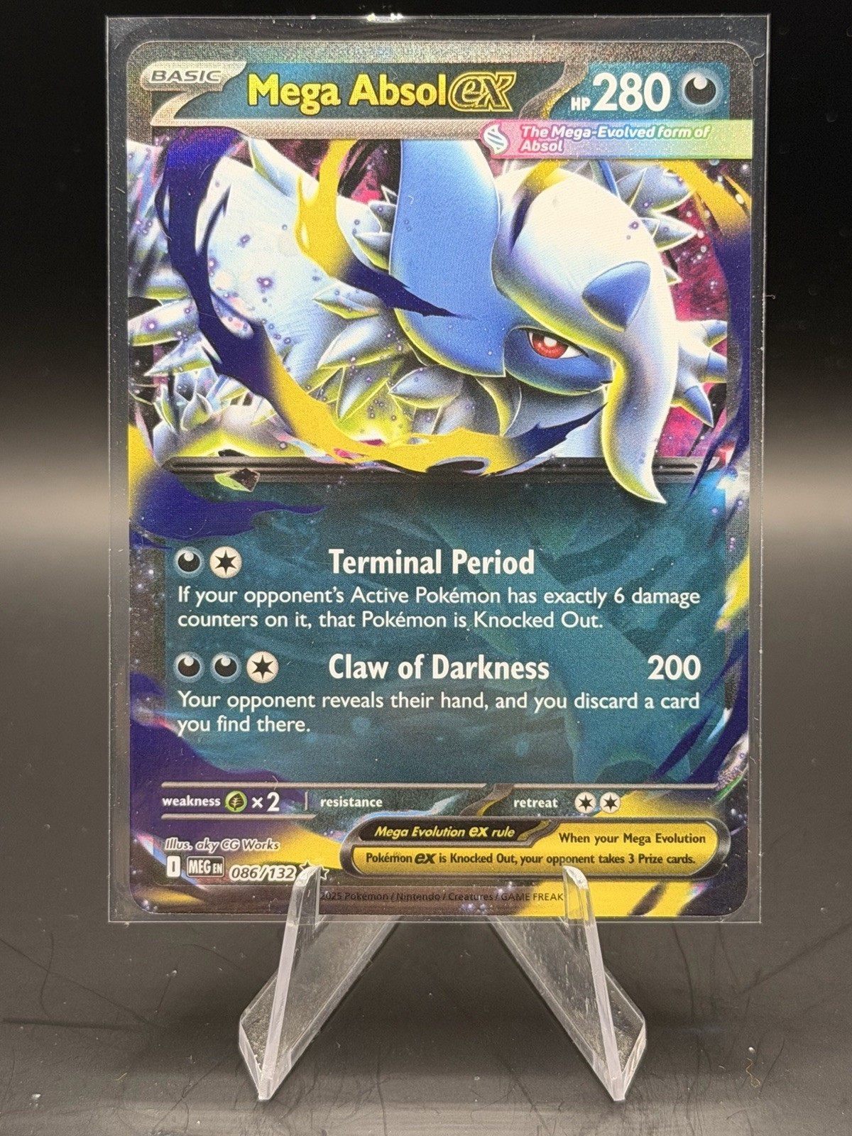 Mega Absol ex 086/132 Me01: Mega Evolution Pokemon Tcg Card Holo English 2025 Nm