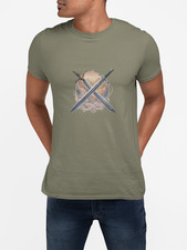 Crossed Swords Fantasy Tee T-Shirt  Medieval Sword Design