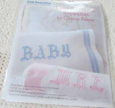 Martha Pullen/Sew Beautiful LACY APPLIQUE ALPHABET Emb CD-ROM Very Good Original