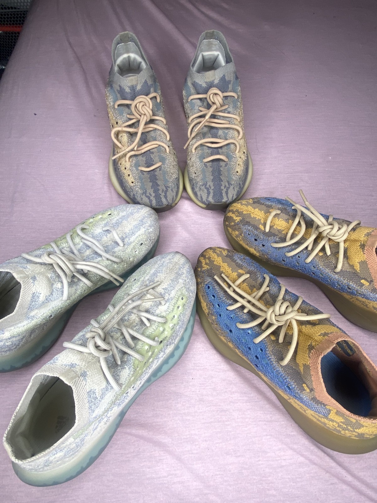 Size 8 - adidas Yeezy Boost 380 blue oat, mist reflective and alien blue