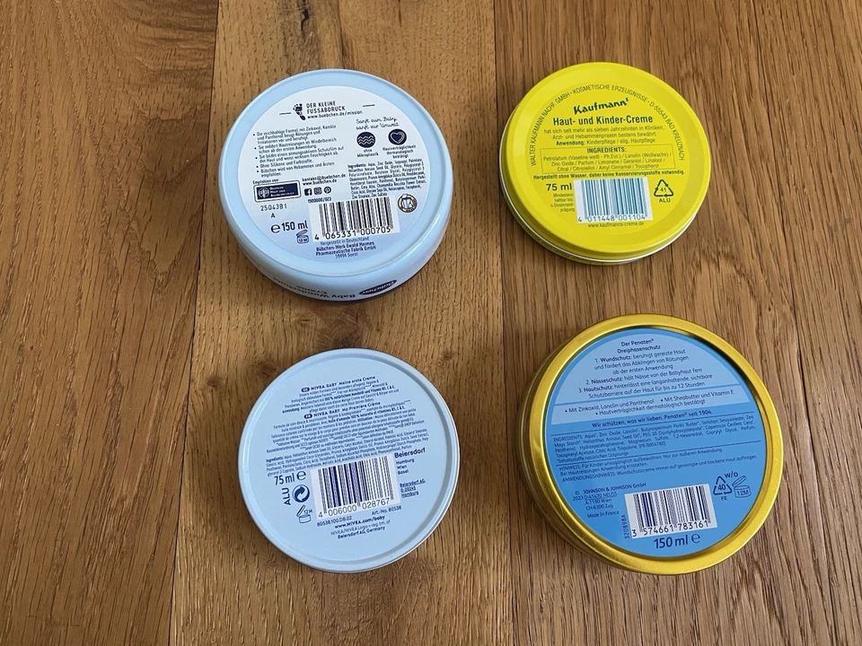 Penaten Bübchen Nivea Kaufmann Baby Hautcreme Wundschutzcreme 4er Set NEU - Bild 2 von 2