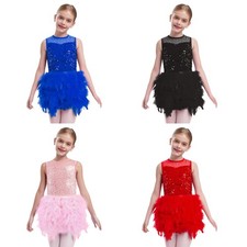 Girls Tutu Dress Stage Performance Skirted Cha-Cha Ballet Festival Leotard Show