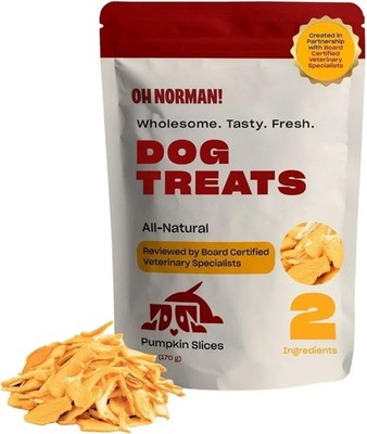 OH NORMAN! Two-Ingredient Pumpkin Dog Treats, Healthy Dog Treats Exp 10/06/27