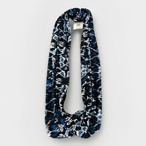 LOCAL TAKE Castro Blue Black Batik Stretch Circle Infinity Scarf New! NWT