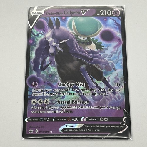 Shadow Rider Calyrex V 074/198 Ultra Rare Sword & Shield Chilling Reign Pokemon - Picture 1 of 3